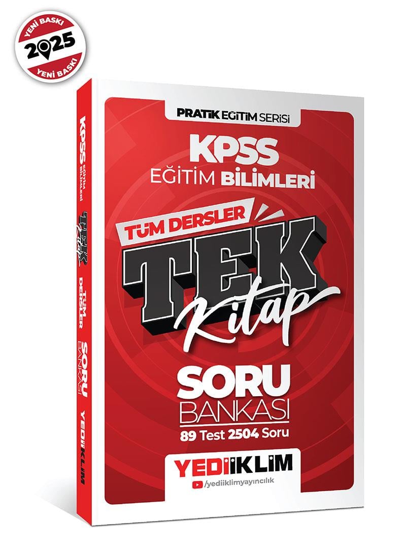 Yediiklim Yayınları 2025 KPSS Eğitim Bilimleri Tüm Dersler Tek Kitap Soru Bankası