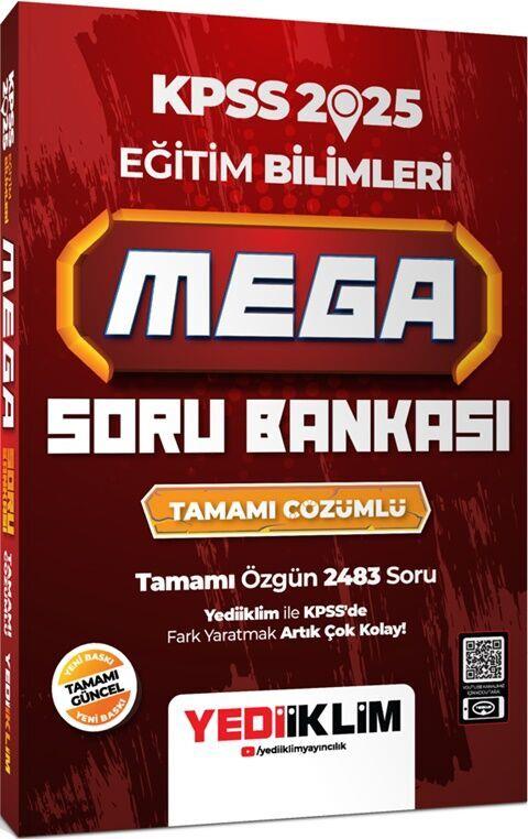 Yediiklim Yayınları 2025 KPSS Eğitim Bilimleri Mega Tamamı Çözümlü Soru Bankası