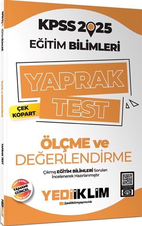 Yediiklim Yayınları 2025 KPSS Eğitim Bilimleri Ölçme ve Değerlendirme Çek Kopart Yaprak Test