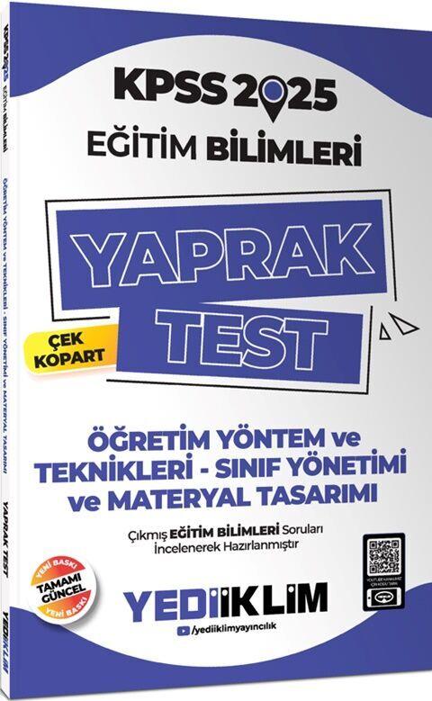 Yediiklim Yayınları 2025 KPSS Eğitim Bilimleri Öğretim Yöntem ve Teknikleri Çek Kopart Yaprak Test