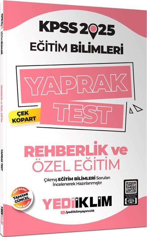 Yediiklim Yayınları 2025 KPSS Eğitim Bilimleri Rehberlik ve Özel Eğitim Çek Kopart Yaprak Test