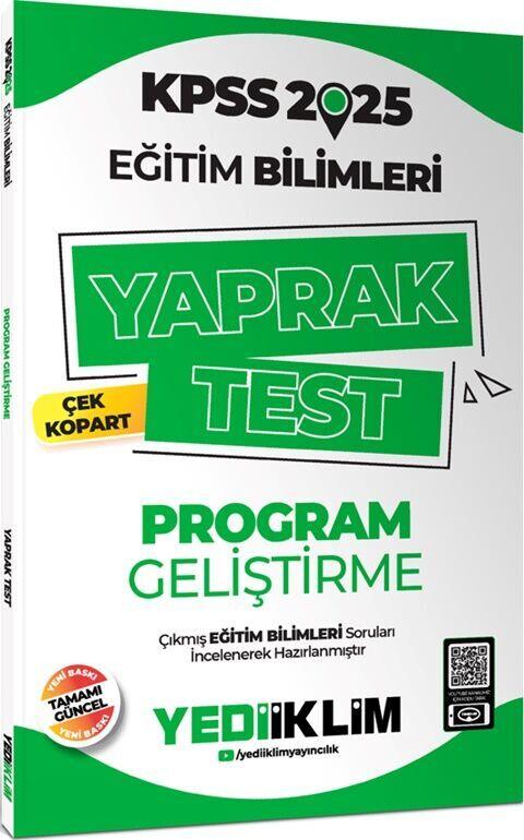 Yediiklim Yayınları 2025 KPSS Eğitim Bilimleri Program Geliştirme Çek Kopart Yaprak Test