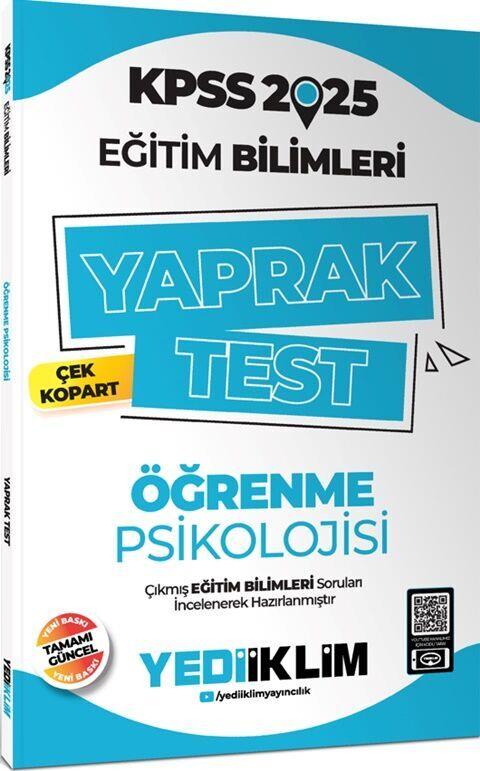 Yediiklim Yayınları 2025 KPSS Eğitim Bilimleri Öğrenme Psikolojisi Çek Kopart Yaprak Test
