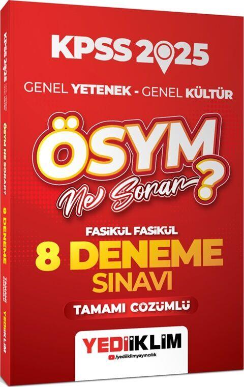 Yediiklim Yayınları 2025 KPSS Genel Yetenek Lisans Matematik Konularına Göre Tamamı Çözümlü Son 11 Yıl Çıkmış Sorular