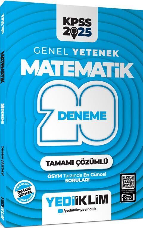 Yediiklim Yayınları 2025 KPSS Genel Yetenek Matematik Tamamı Çözümlü 20 Deneme