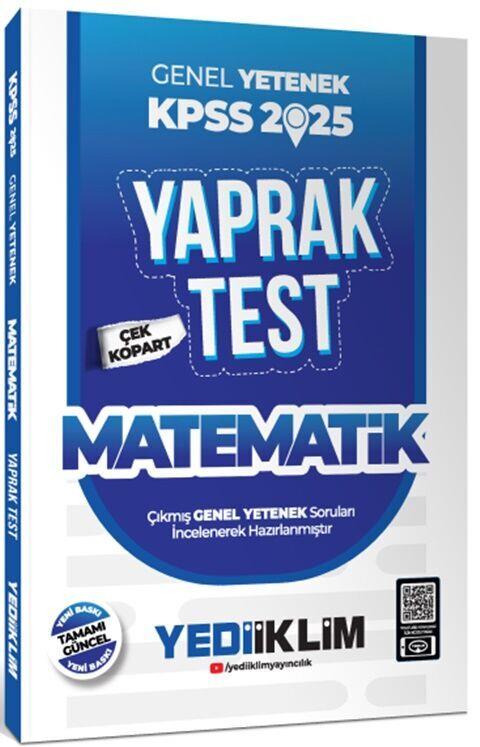 Yediiklim Yayınları 2025 KPSS Matematik Genel Yetenek Çek Kopart Yaprak Test