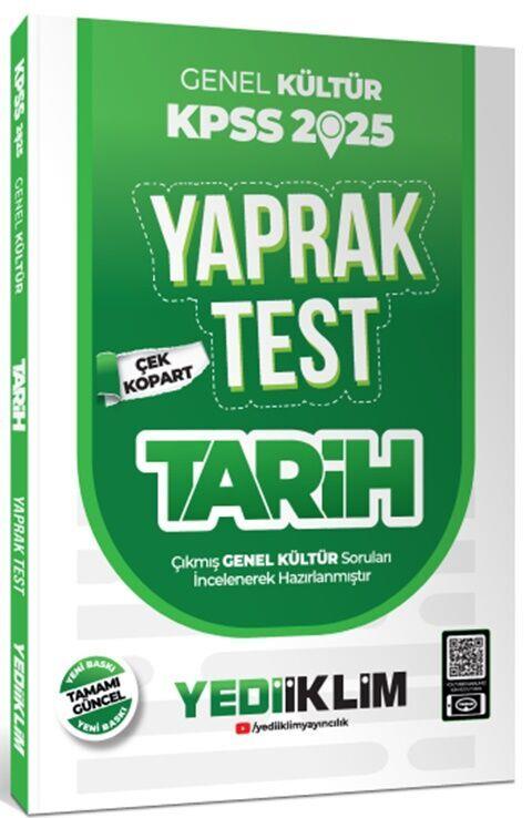 Yediiklim Yayınları 2025 KPSS Tarih Genel Kültür Çek Kopart Yaprak Test