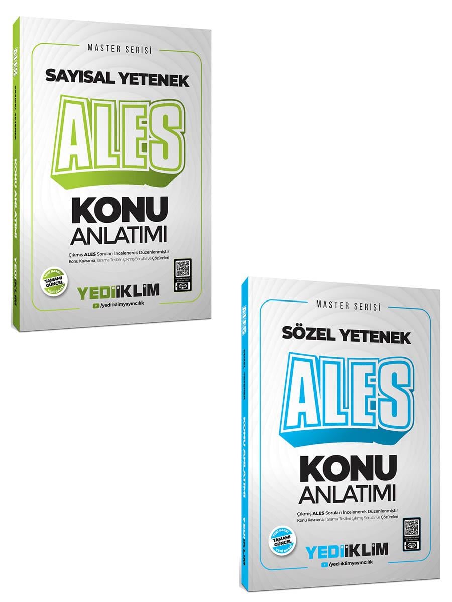 Yediiklim Yayınları 2025 Master Serisi ALES Sayısal Sözel Yetenek Konu Anlatımı Set