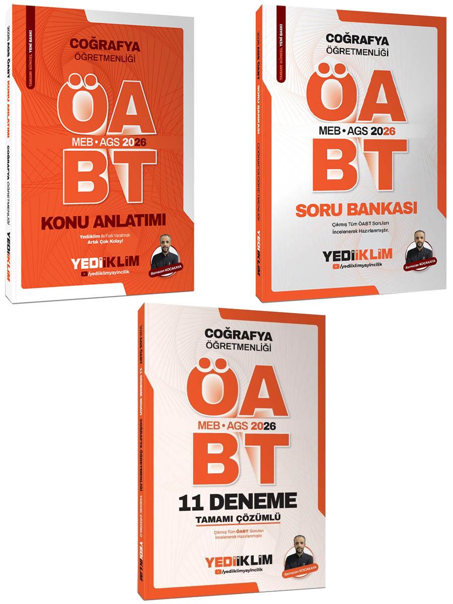 Yediiklim Yayınları 2025 MEB AGS ÖABT Coğrafya Öğretmenliği Konu+Soru+Deneme Seti