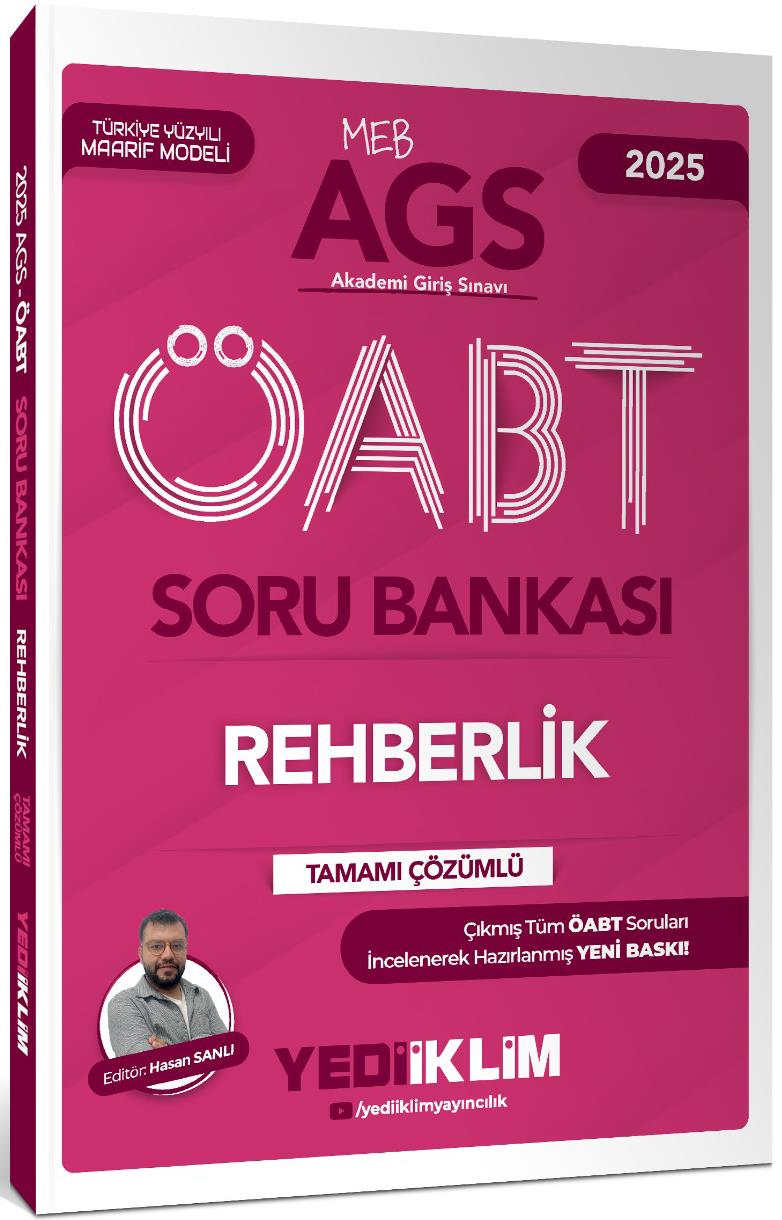 Yediiklim Yayınları 2025 MEB AGS ÖABT Rehberlik Tamamı Çözümlü Soru Bankası
