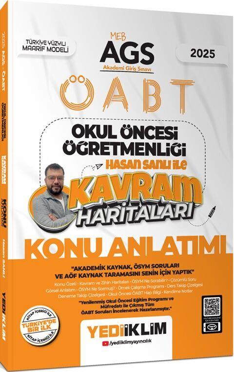 Yediiklim Yayınları 2025 MEB AGS ÖABT Okul Öncesi Öğretmenliği Hasan Sanlı İle Kavram Haritaları Konu Anlatımı