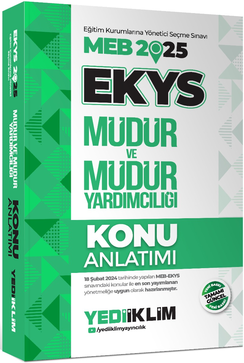 Yediiklim Yayınları 2025 MEB EKYS Müdür ve Müdür Yardımcılığı Konu Anlatımı