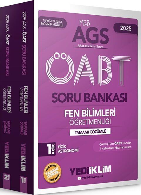 Yediiklim Yayınları 2025 MEBS AGS ÖABT Fen Bilimleri Öğretmenliği Tamamı Çözümlü Soru Bankası