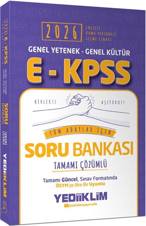Yediiklim Yayınları 2026 E KPSS Genel Yetenek Genel Kültür Tüm Adaylar İçin Tamamı Çözümlü Soru Bankası