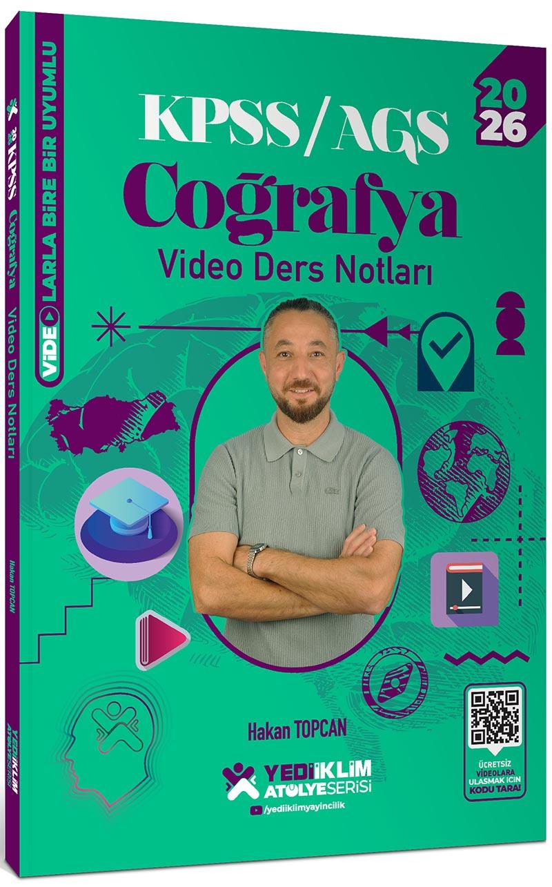Yediiklim Yayınları 2026 KPSS AGS Atölye Serisi Genel Kültür Coğrafya Video Ders Notları