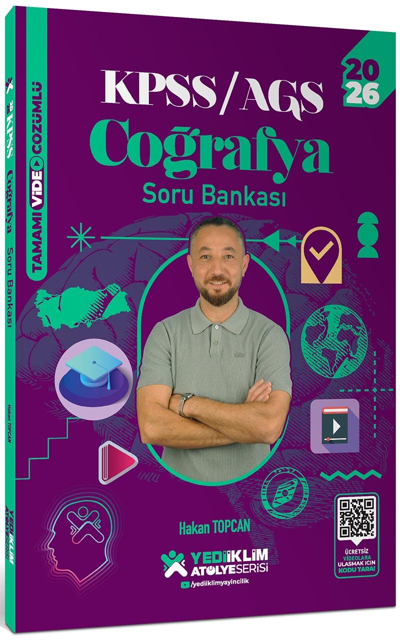 Yediiklim Yayınları 2026 KPSS AGS Atölye Serisi Genel Kültür Coğrafya Tamamı Video Çözümlü Soru Bankası