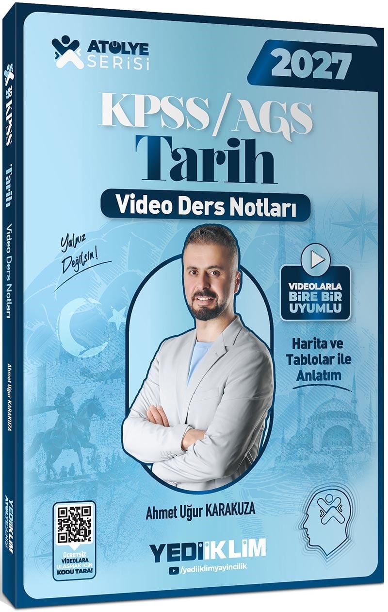 Yediiklim Yayınları 2026 KPSS AGS Atölye Serisi Genel Kültür Tarih Video Ders Notları