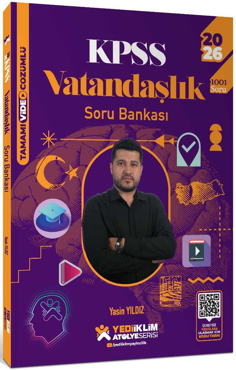 Yediiklim Yayınları 2026 KPSS Atölye Serisi Genel Kültür Vatandaşlık Tamamı Video Çözümlü Soru Bankası