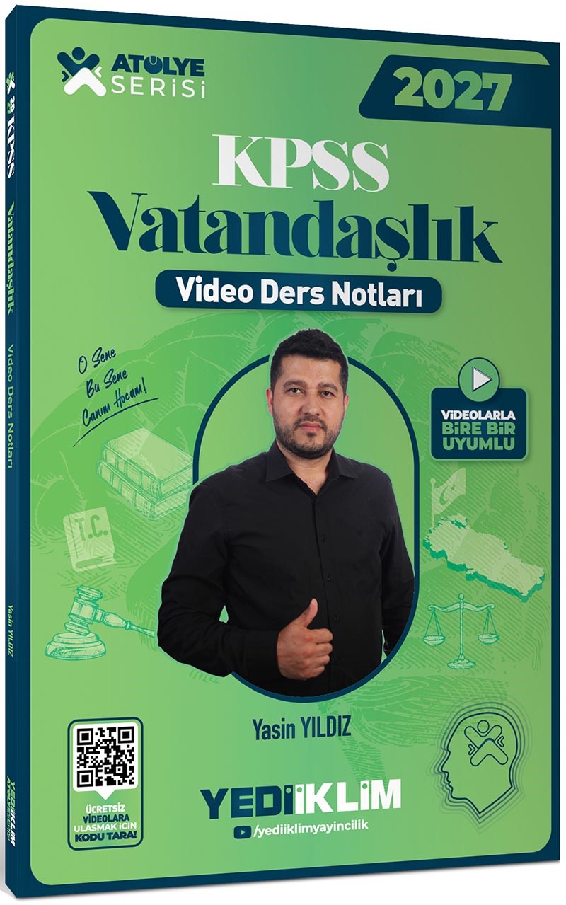 Yediiklim Yayınları 2026 KPSS Atölye Serisi Genel Kültür Vatandaşlık Video Ders Notları