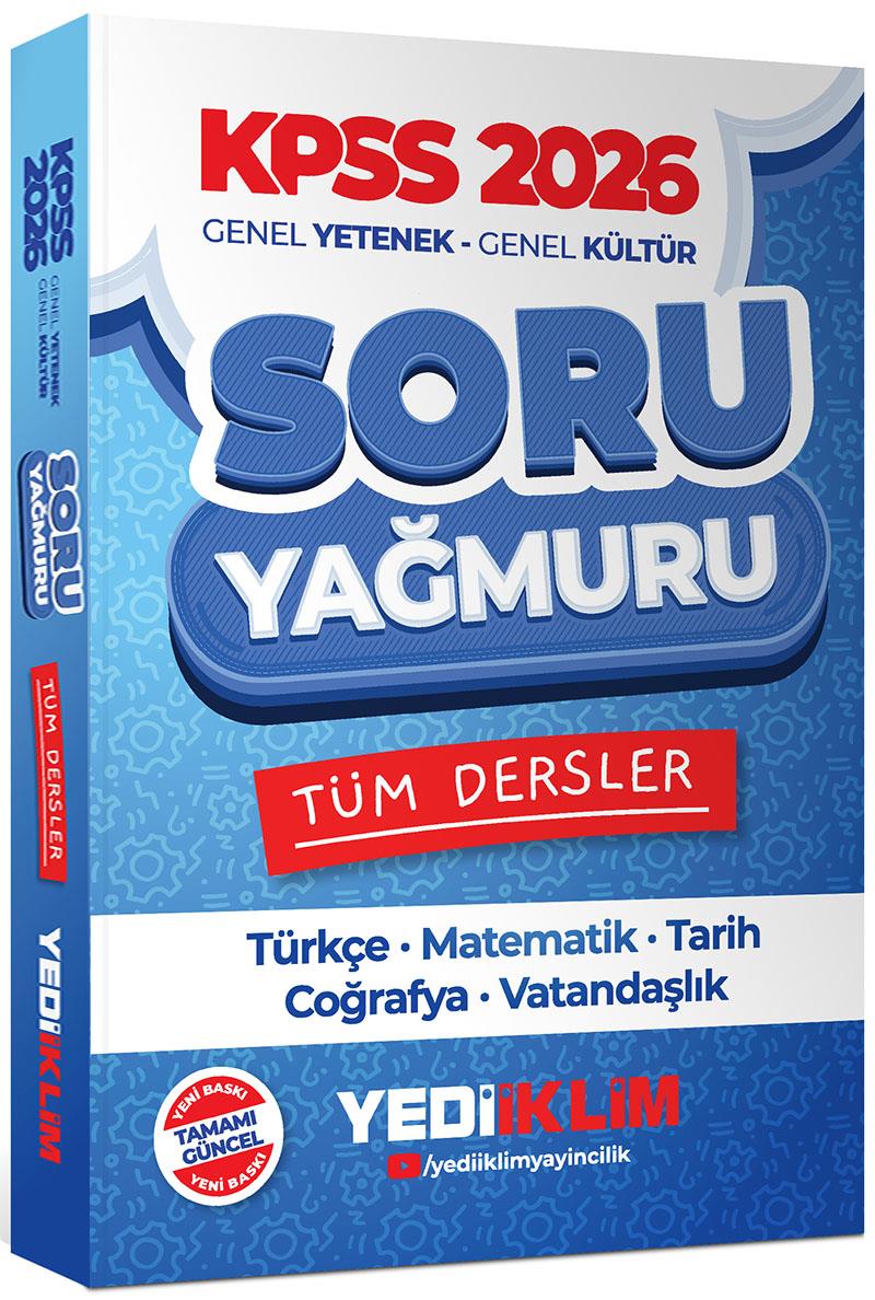 Yediiklim Yayınları 2026 KPSS Genel Yetenek Genel Kültür Tüm Dersler Soru Yağmuru