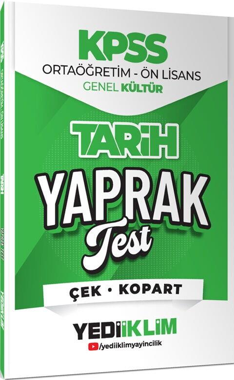 Yediiklim Yayınları 2026 KPSS Ortaöğretim Önlisans Tarih Çek Kopart Yaprak Test