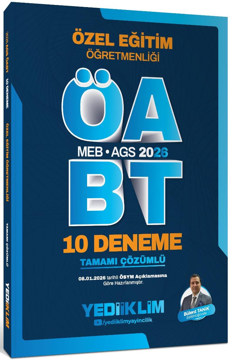 Yediiklim Yayınları 2026 MEB AGS ÖABT Özel Eğitim Öğretmenliği Tamamı Çözümlü 10 Deneme