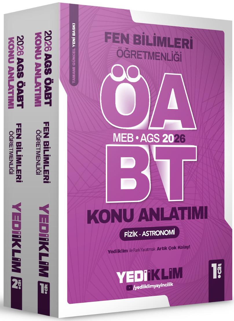 Yediiklim Yayınları 2026 MEB AGS ÖABT Fen Bilimleri Öğretmenliği Konu Anlatımı 2 Cilt