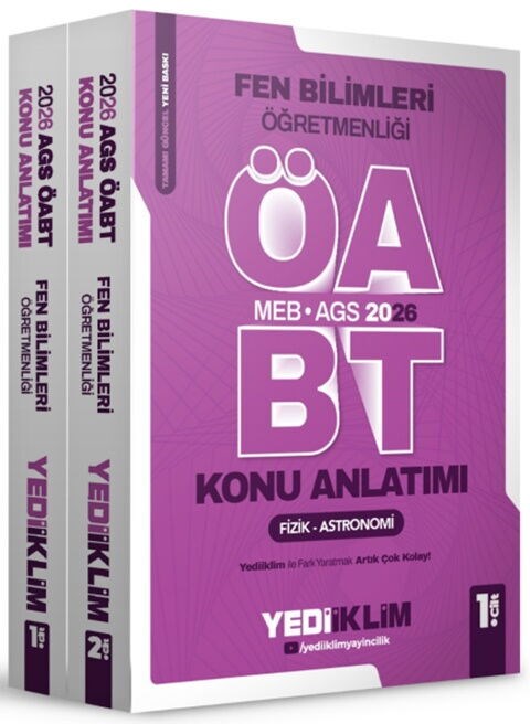 Yediiklim Yayınları 2026 MEB AGS ÖABT Fen Bilimleri Öğretmenliği Konu Anlatımı 2 Cilt