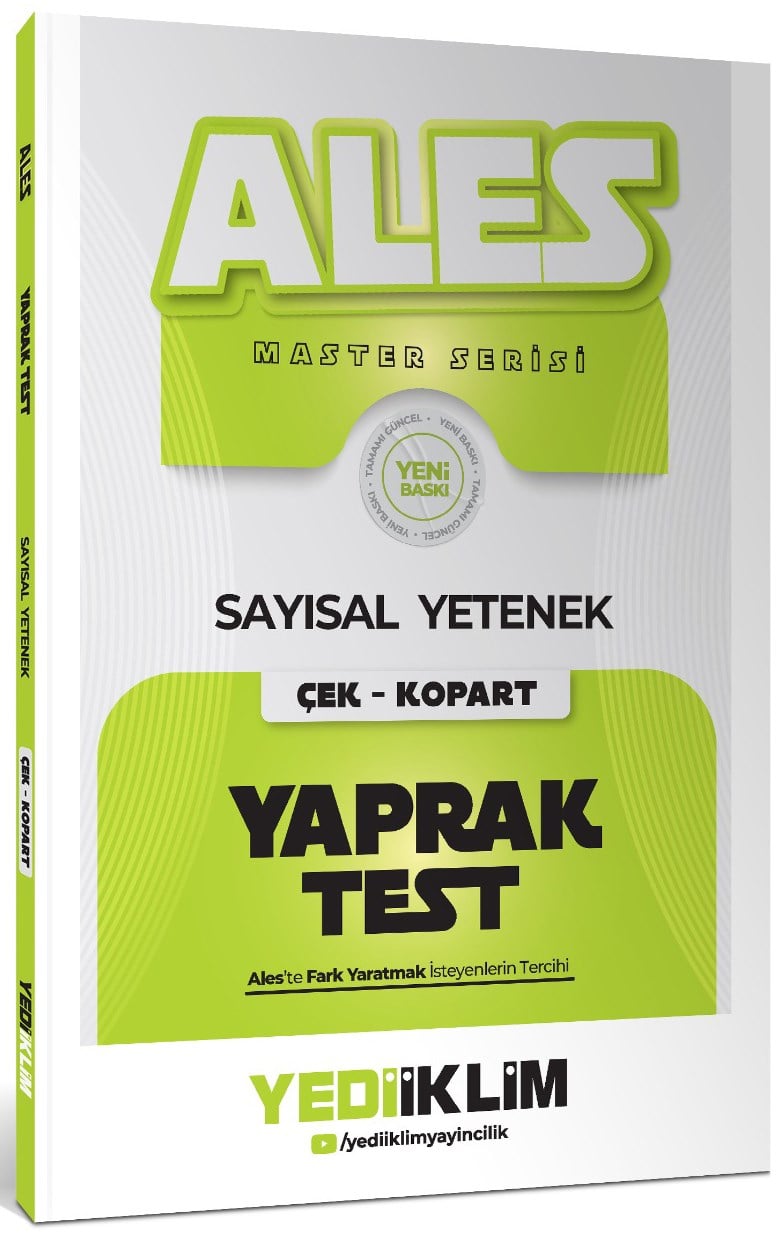 Yediiklim Yayınları 2027 ALES Master Seris Sayısal Yetenek Çek Kopart Yaprak Test