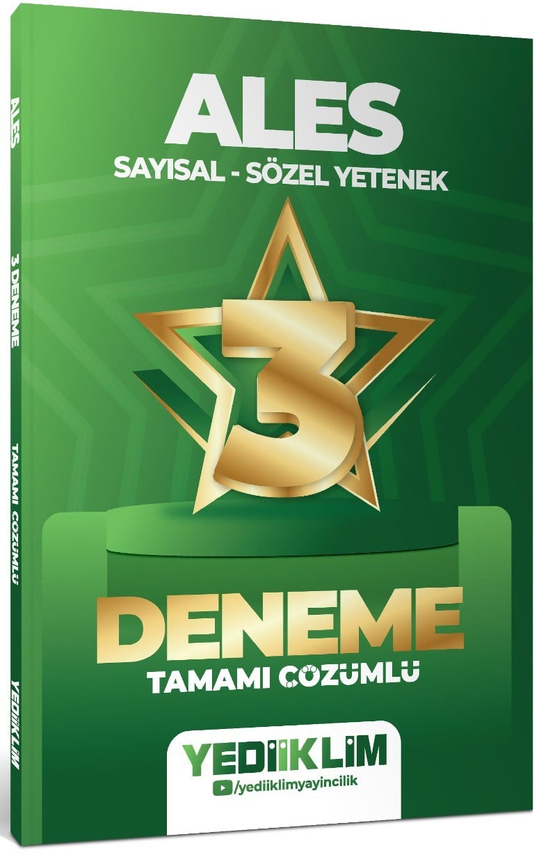Yediiklim Yayınları 2027 ALES Sayısal Sözel Yetenek Tamamı Çözümlü 3 Yıldız Deneme