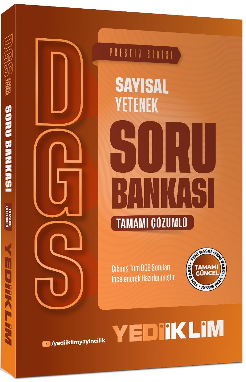 Yediiklim Yayınları 2027 DGS Prestij Serisi Sayısal Yetenek Tamamı Çözümlü Soru Bankası