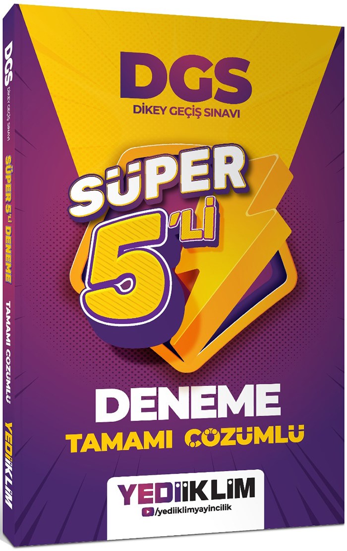 Yediiklim Yayınları 2027 DGS Tamamı Çözümlü Süper 5 li Deneme