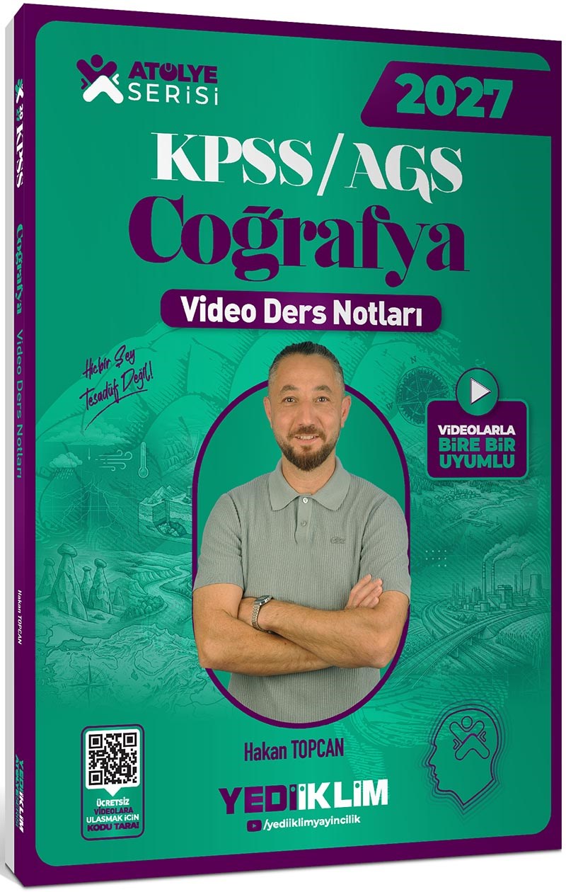 Yediiklim Yayınları 2027 KPSS AGS Atölye Serisi Genel Kültür Coğrafya Video Ders Notları