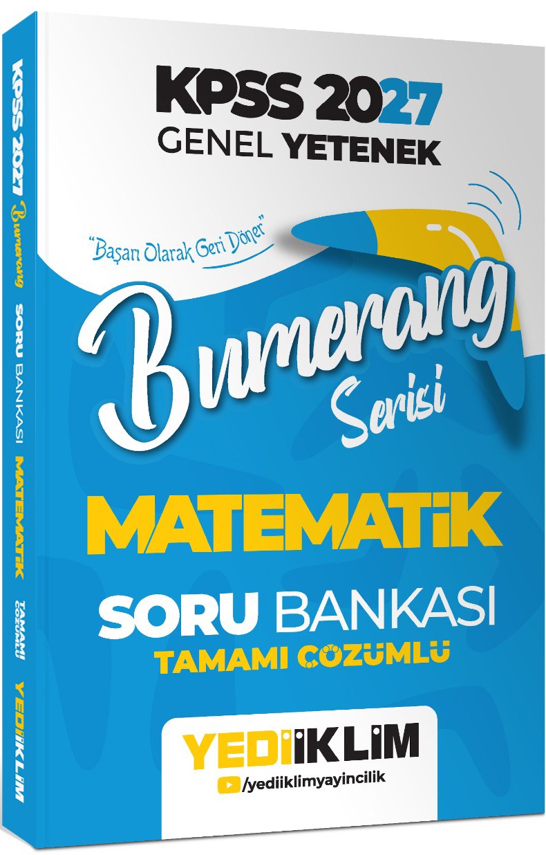 Yediiklim Yayınları 2027 KPSS Genel Yetenek Bumerang Serisi Matematik Tamamı Çözümlü Soru Bankası