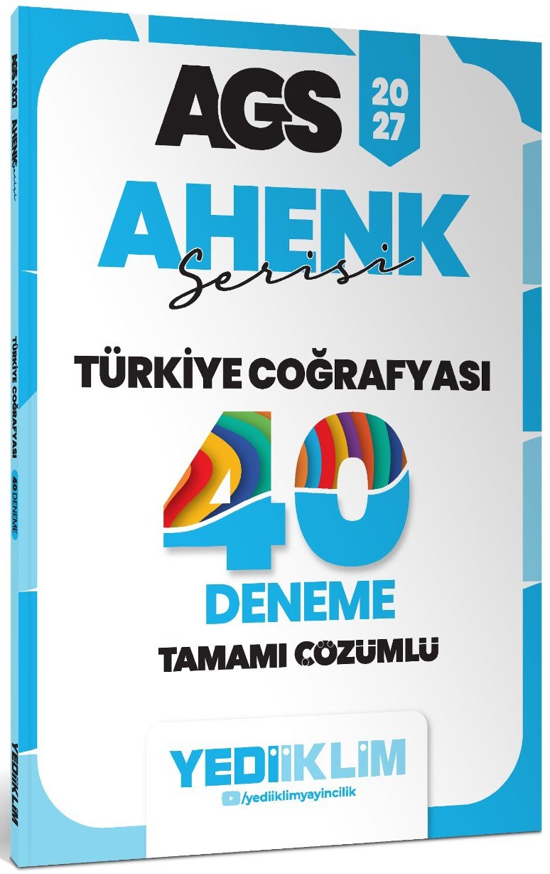Yediiklim Yayınları 2027 MEB AGS Ahenk Serisi Türkiye Coğrafyası Tamamı Çözümlü 40 Deneme