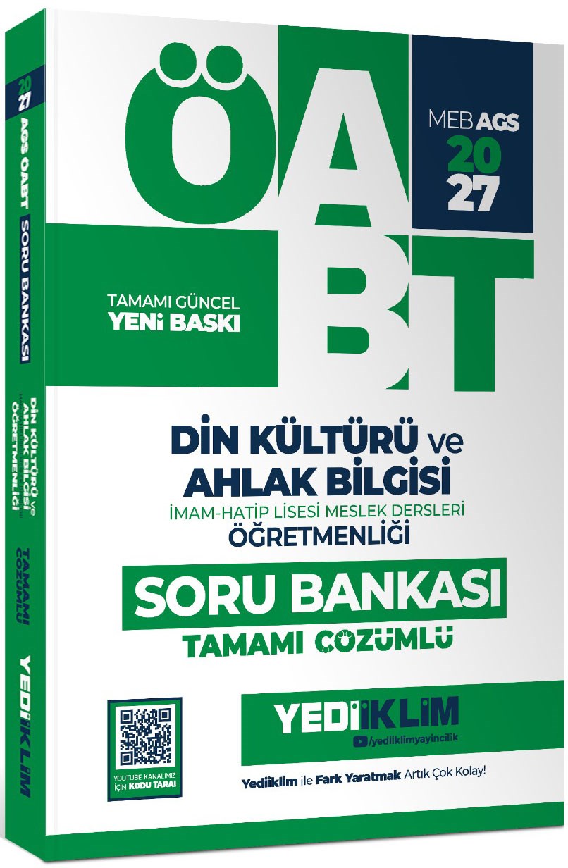 Yediiklim Yayınları 2027 MEB AGS ÖABT Din Kültürü Ve Ahlak Bilgisi Öğretmenliği Tamamı Çözümlü Soru Bankası