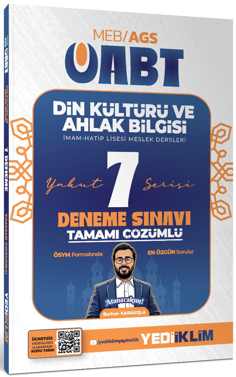 Yediiklim Yayınları 2027 MEB AGS ÖABT Yakut Din Kültürü Ve Ahlak Bilgisi Tamamı Çözümlü  7 Deneme Sınavı