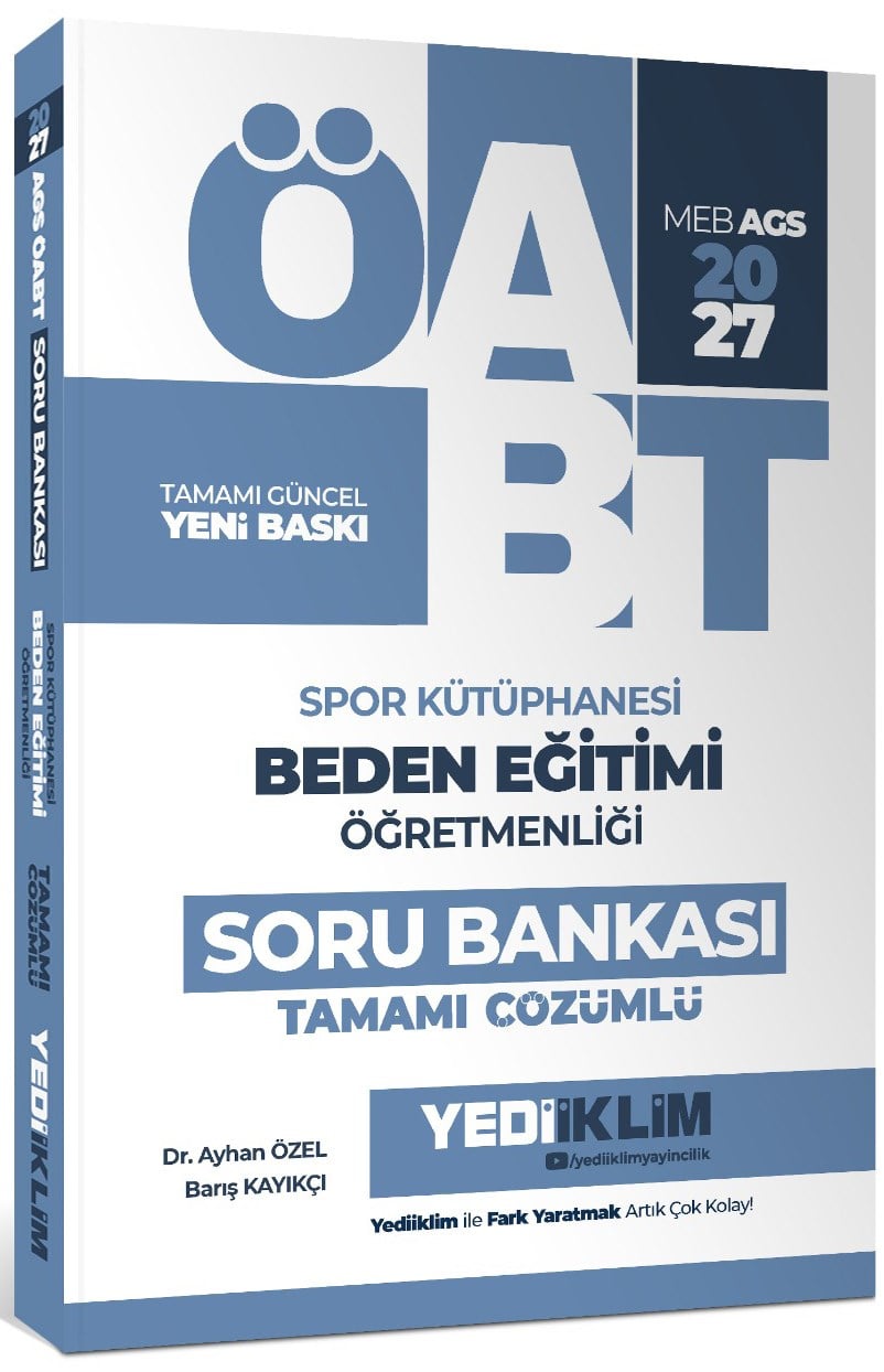 Yediiklim Yayınları 2027 MEB AGS ÖABT Spor Kütüphanesi Beden Eğitimi Öğretmenliği Tamamı Çözümlü Soru Bankası