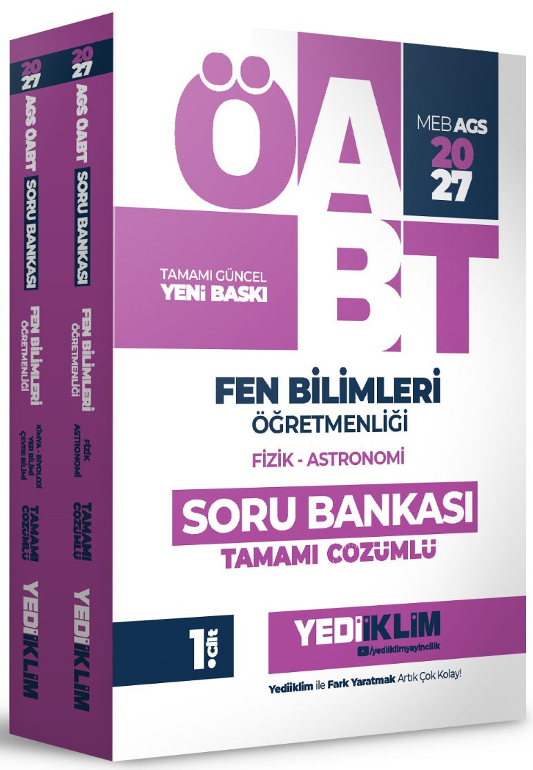 Yediiklim Yayınları 2027 MEB AGS ÖABT Fen Bilimleri Öğretmenliği Tamamı Çözümlü Soru Bankası 2 Cilt