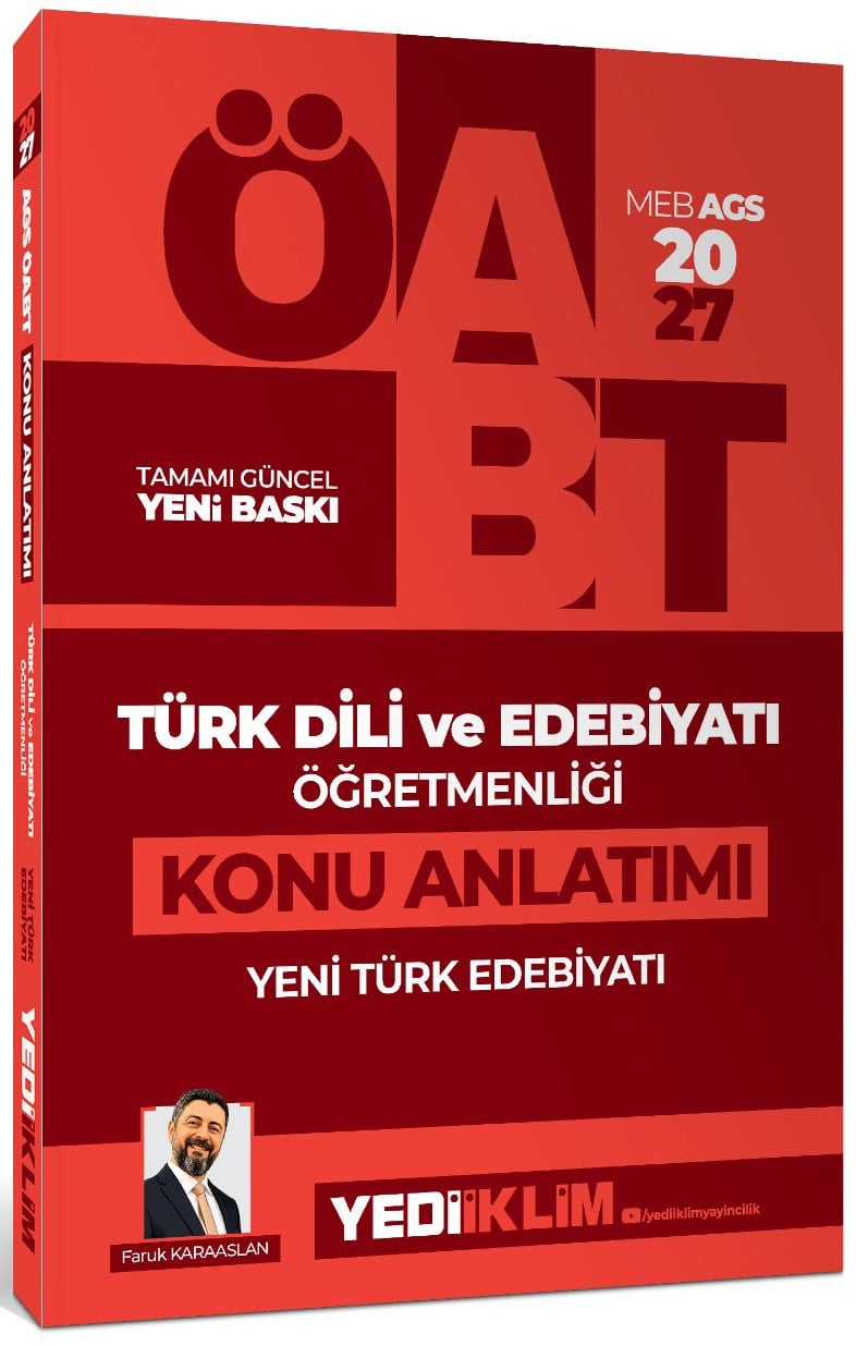 Yediiklim Yayınları 2027 MEB AGS ÖABT Türk Dili ve Edebiyatı Öğretmenliği Yeni Türk Edebiyatı Konu Anlatımı
