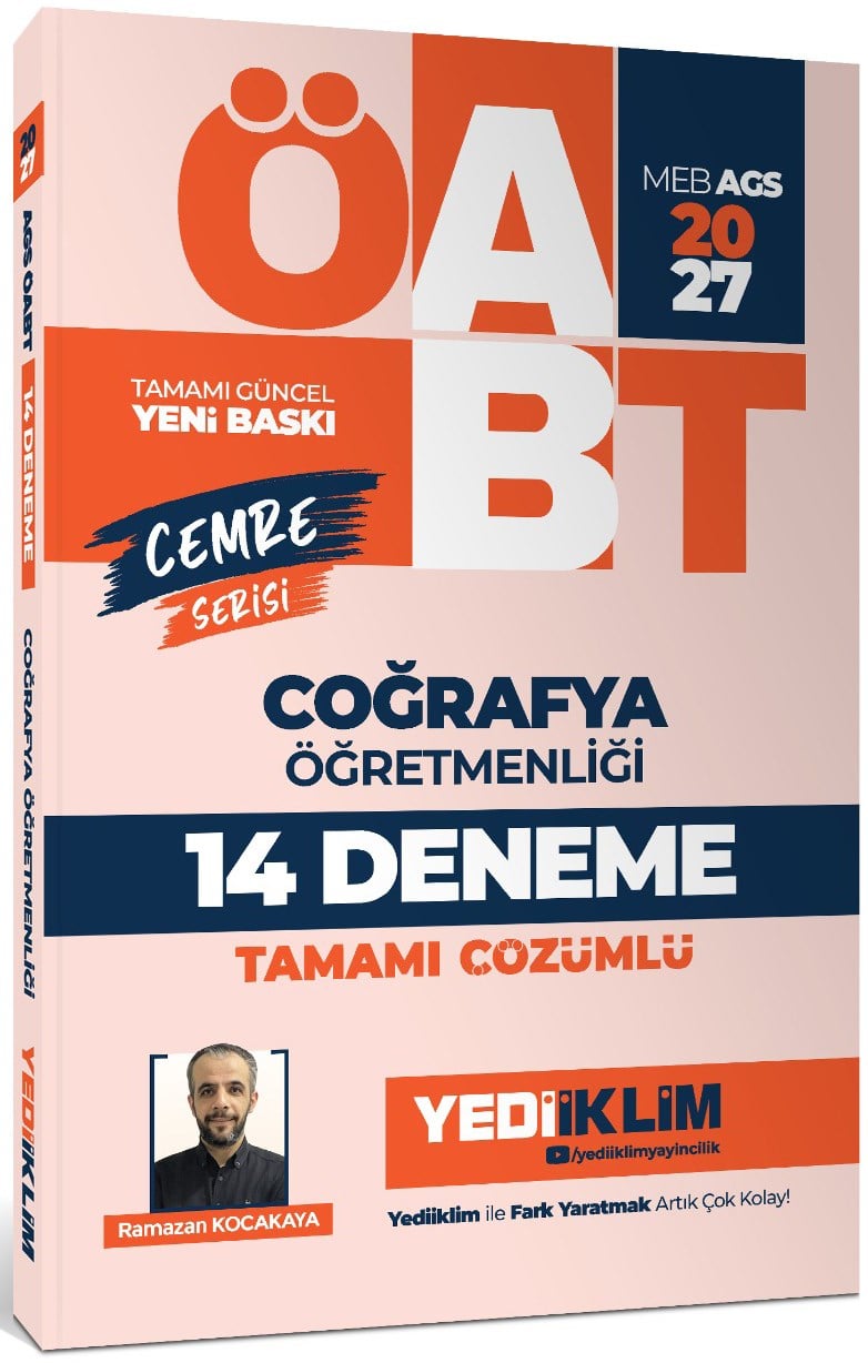 Yediiklim Yayınları 2027 MEB AGS ÖABT Cemre Serisi Coğrafya Öğretmenliği Tamamı Çözümlü 14 Deneme