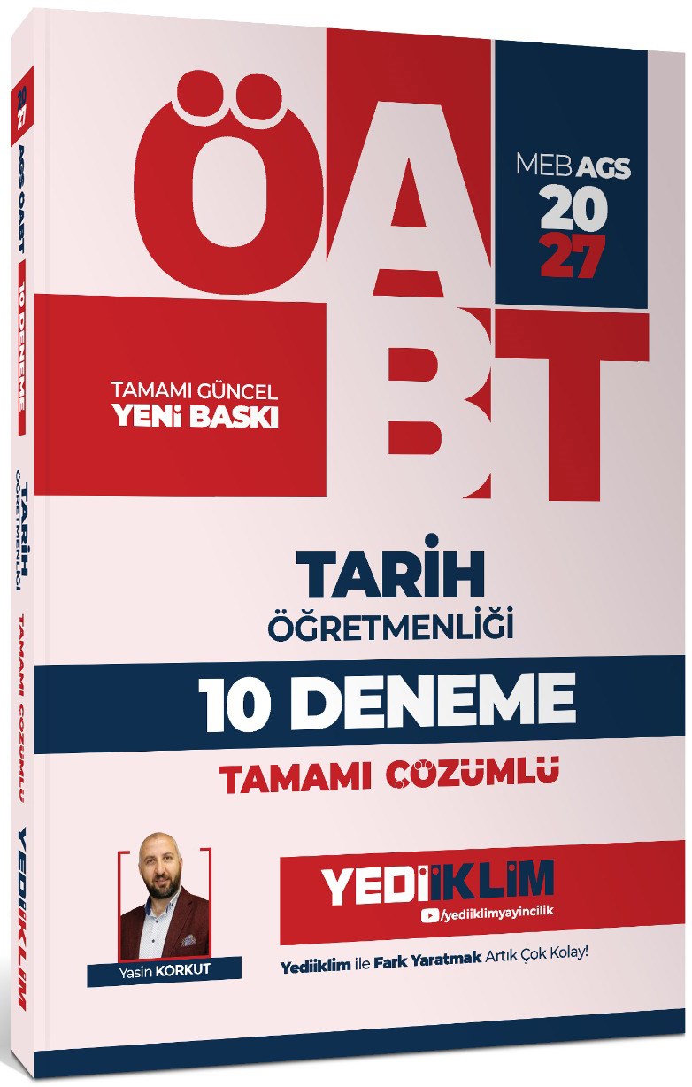 Yediiklim Yayınları 2027 MEB AGS ÖABT Tarih Öğretmenliği Tamamı Çözümlü 10 Deneme