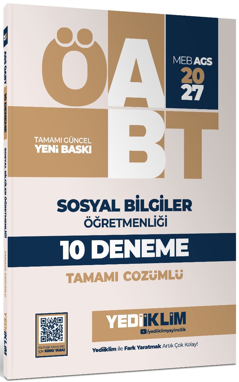Yediiklim Yayınları 2027 MEB AGS ÖABT Sosyal Bilgiler Öğretmenliği Tamamı Çözümlü 10 Deneme