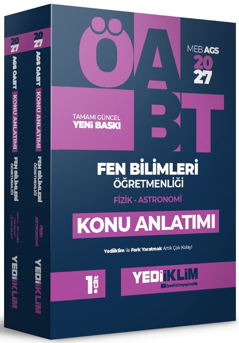 Yediiklim Yayınları 2027 MEB AGS ÖABT Fen Bilimleri Öğretmenliği Konu Anlatımı 2 Cilt