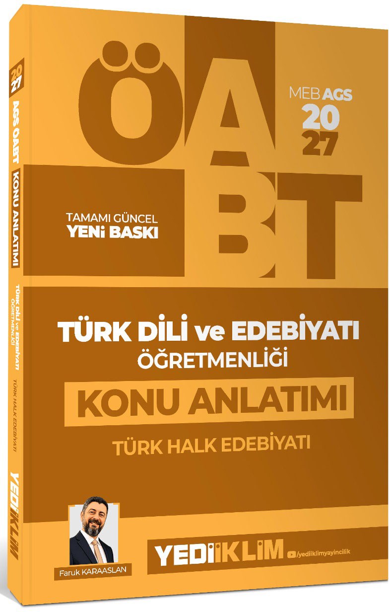 Yediiklim Yayınları 2027 MEB AGS ÖABT Türk Dili ve Edebiyatı Öğretmenliği Türk Halk Edebiyatı Konu Anlatımı