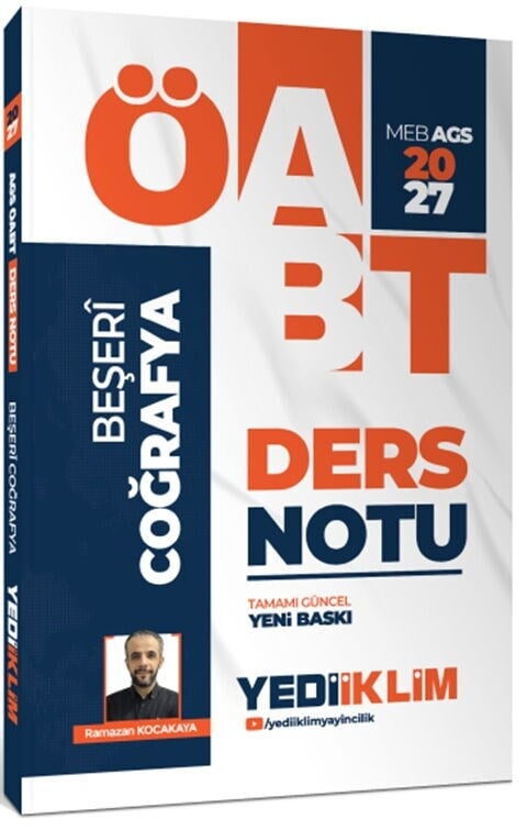 Yediiklim Yayınları 2027 MEB AGS ÖABT Beşeri Coğrafya Ders Notu