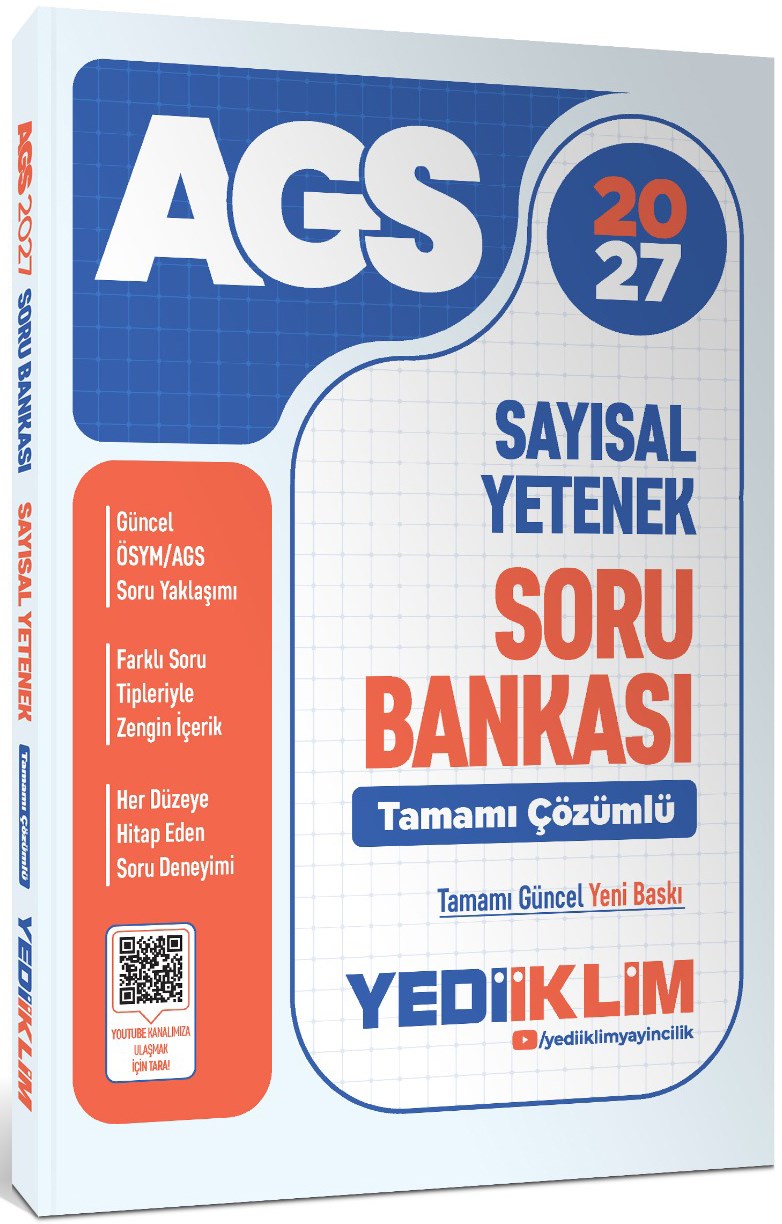 Yediiklim Yayınları 2027 MEB AGS Sayısal Yetenek Tamamı Çözümlü Soru Bankası
