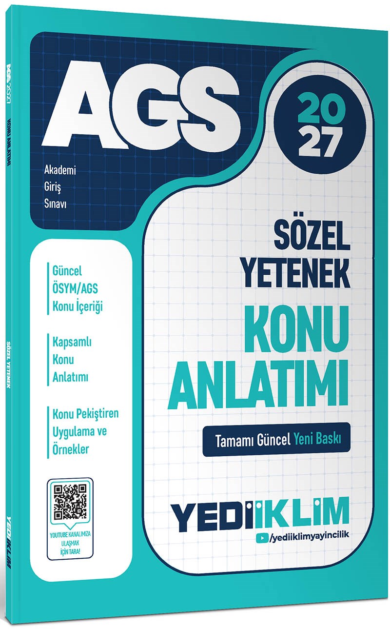 Yediiklim Yayınları 2027 MEB AGS Sözel Yetenek Konu Anlatımı