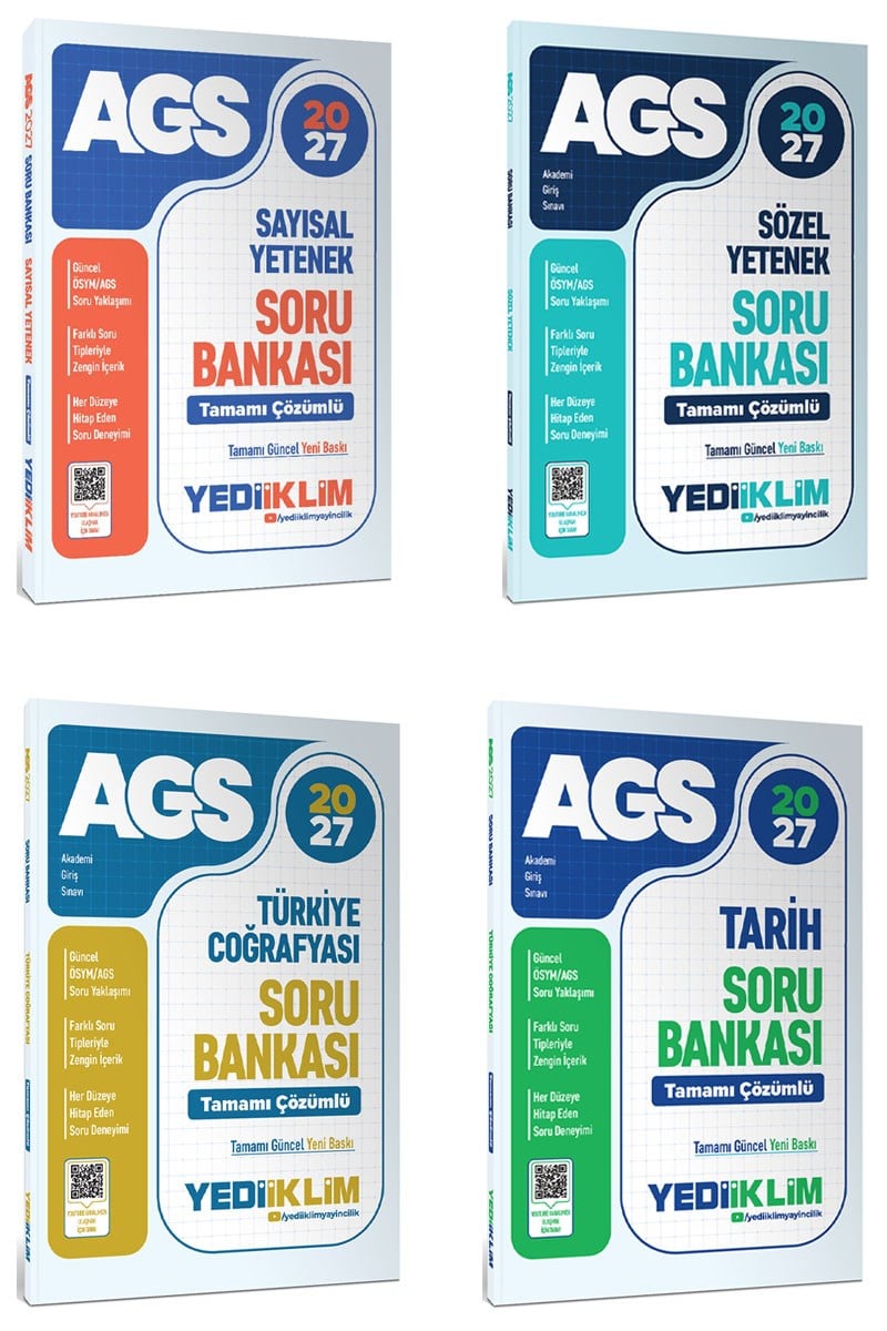 Yediiklim Yayınları 2027 MEB AGS Tamamı Çözümlü Soru Bankası Seti 4 Kitap