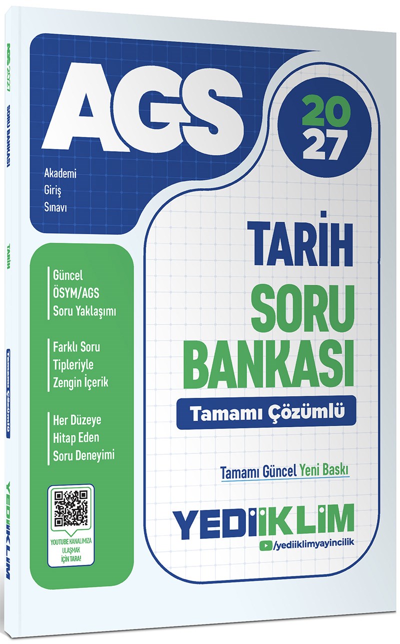 Yediiklim Yayınları 2027 MEB AGS Tarih Tamamı Çözümlü Soru Bankası
